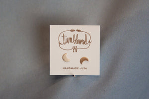 Crescent Moon Studs - GOLD by Tumbleweed