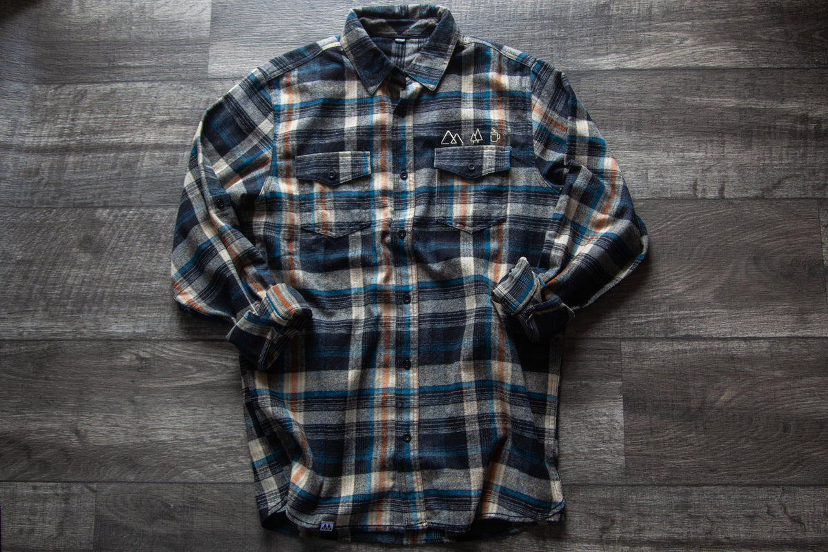 Men's Long Sleeve Blue Plaid Flannel Shirt – Wild Material