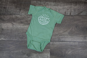 Mountain and Sea Infant Onesie _ Sage