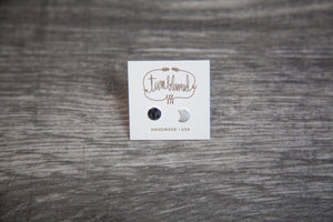 Mismatched Moon Studs - SILVER by Tumbleweed