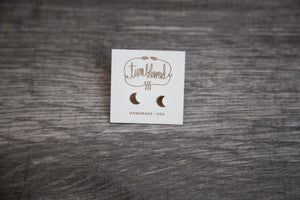 Crescent Moon Studs - GOLD by Tumbleweed