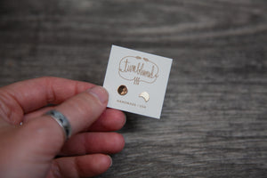 Mismatched Moon Studs - GOLD by Tumbleweed