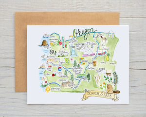 Oregon State Map Card (Single) by MaryGold Tales