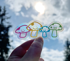 Mushroom Sun Catcher Sticker by Abby